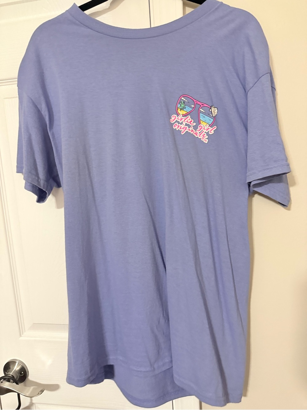 Lavender Graphic T-Shirt with Sunglasses Print